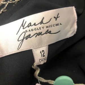 Bagdley Mischka Dresses - NWT Badgley Mischka One Shoulder Black Brown Dress Bagdley Mischka Dresses - NWT Badgley Mischka One Shoulder Black Brown Dress